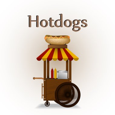 Resimde bir hotdog stand