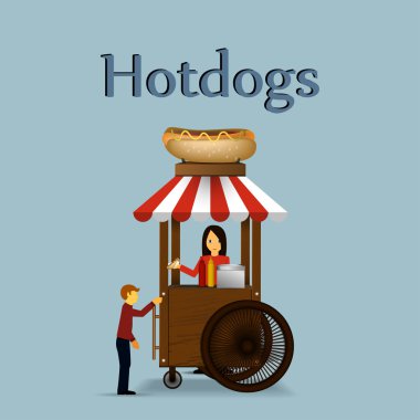 Resimde bir hotdog stand