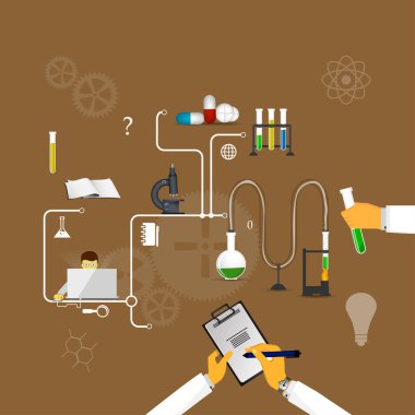 Process Research in a chemical laboratory. clipart