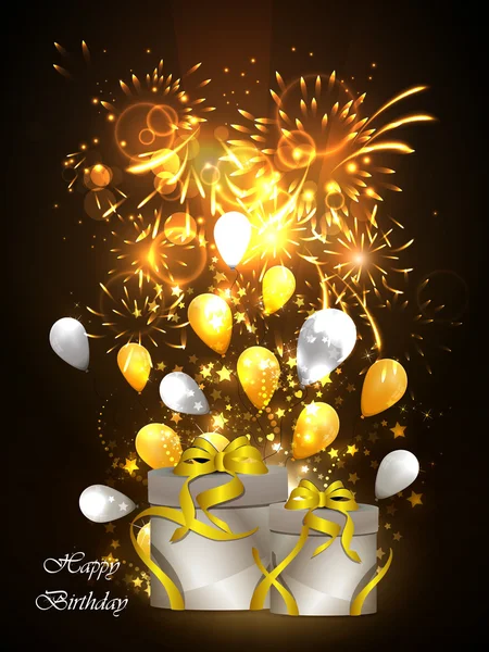 Carte de joyeux anniversaire avec ballons — Image vectorielle