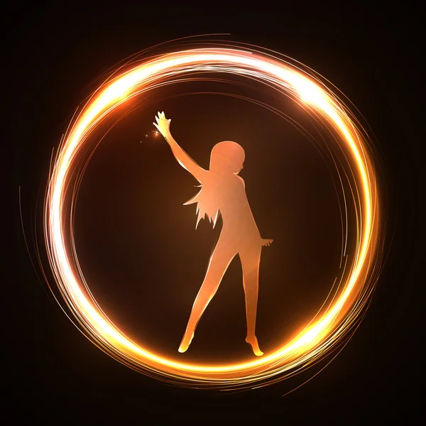 Neon girl dancing — Stock Vector