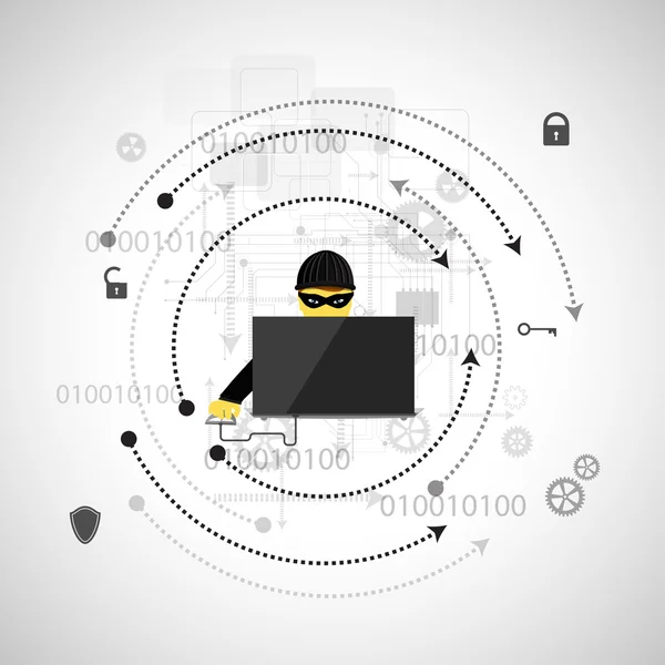 Concept of protection against hacking. — Stock Vector