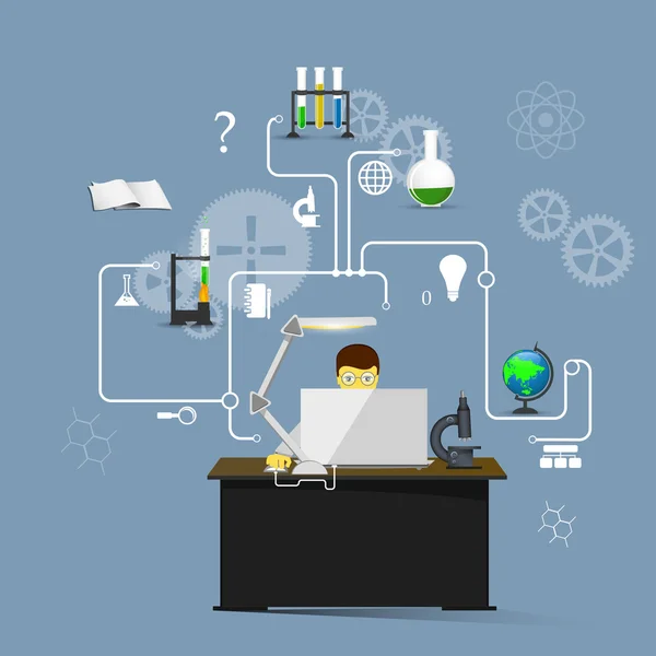 Process Research in a chemical laboratory. — Stock Vector