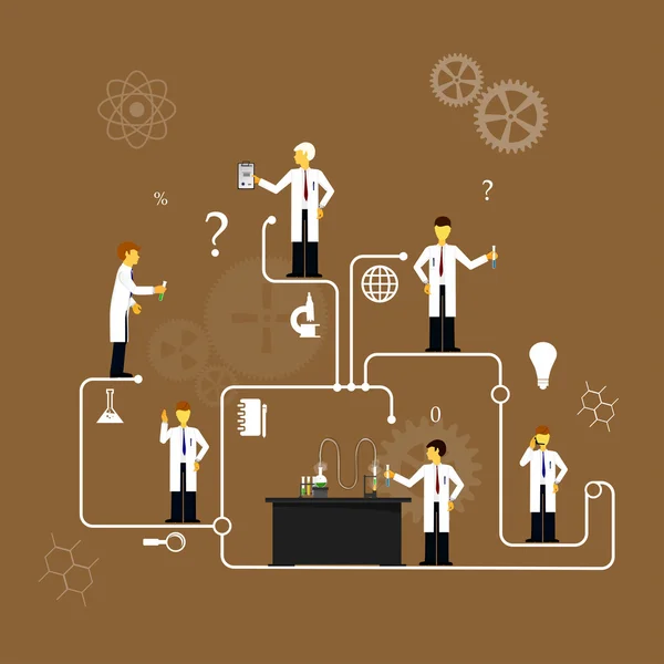 Pesquisa de processo em um laboratório químico . —  Vetores de Stock