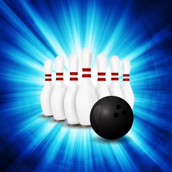 Bowling Crash de boule et de quilles . — Image vectorielle