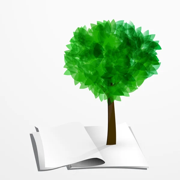 Árbol que crece del libro — Vector de stock