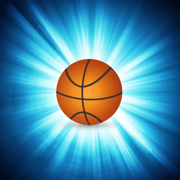 Basket-ball en lignes fluo — Image vectorielle