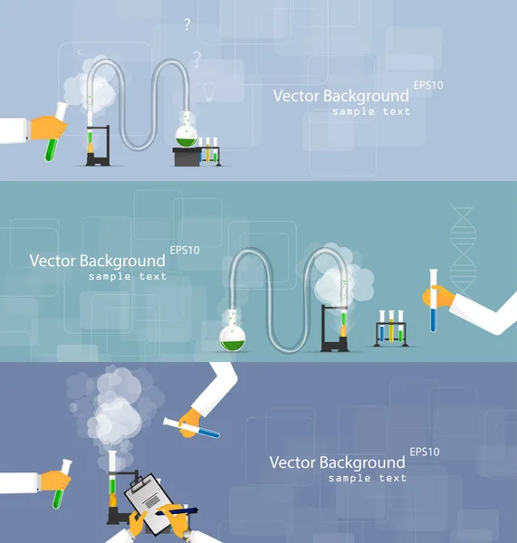 Scientists in laboratories conducting research — Stock Vector