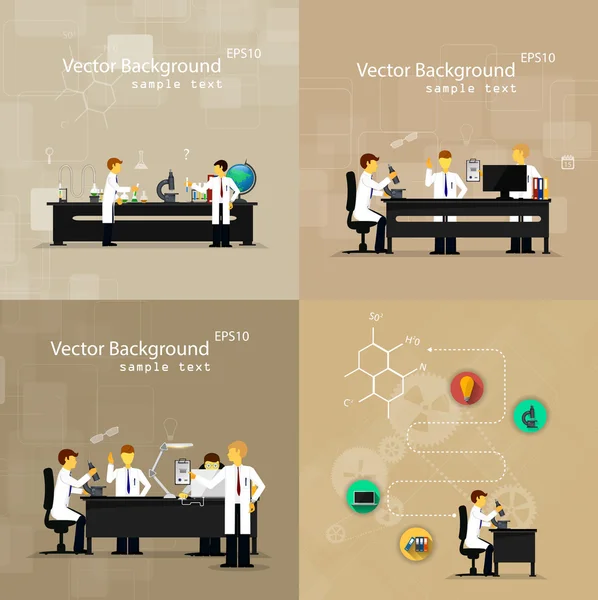 Forskare i laboratorier forskar — Stock vektor