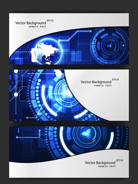 Bannières de fond de technologie — Image vectorielle