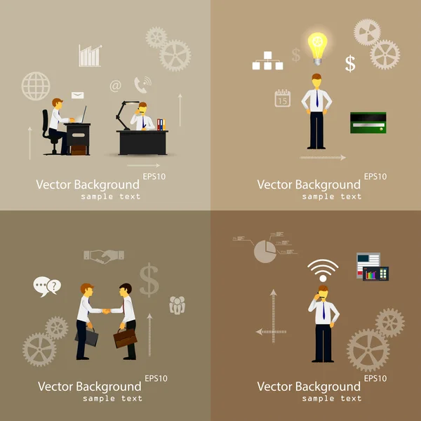 Illustration of teamwork set — Stock Vector