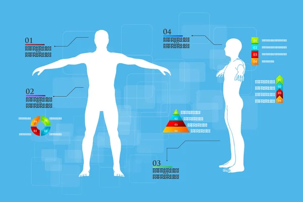 Infografiki ludzkiej anatomii ciała — Wektor stockowy