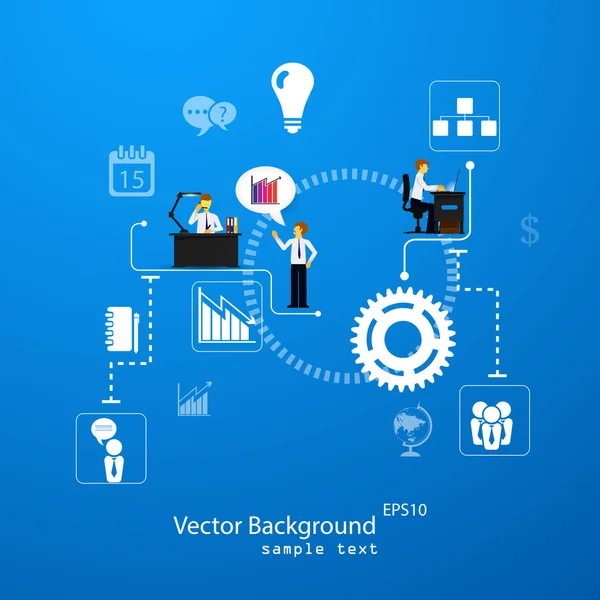 Modèle d'entreprise de travail d'équipe — Image vectorielle