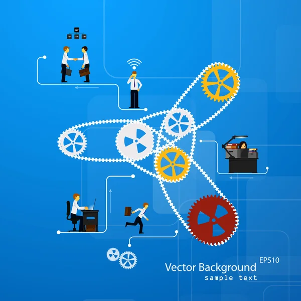 Modelo de negócio de trabalho em equipe —  Vetores de Stock