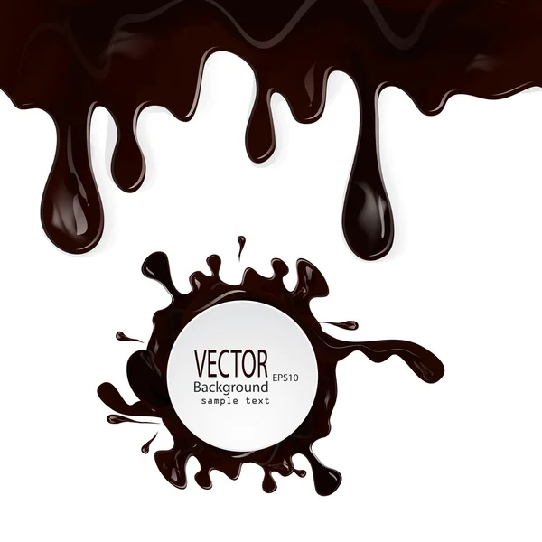 Chocolate drips seamless patterns and blots — Stock Vector