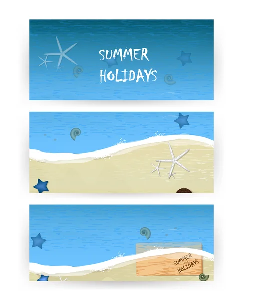 Zomer strand banners — Stockvector