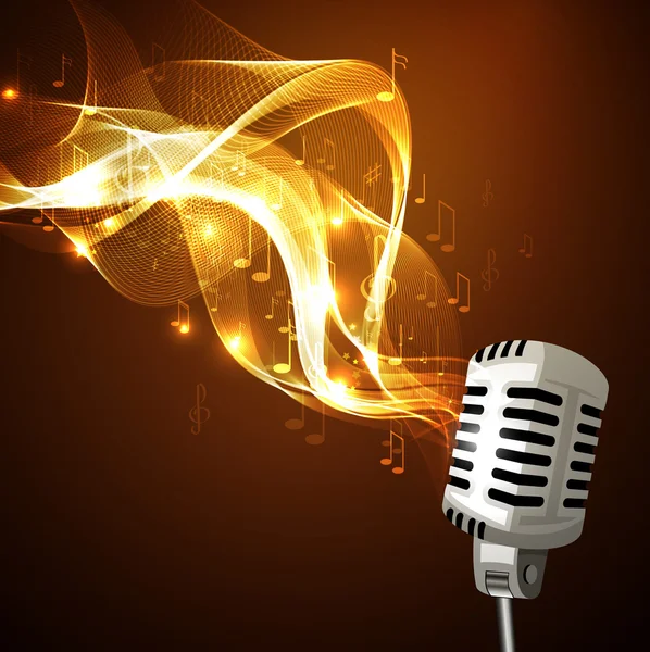 Микрофон и ноты — стоковый вектор