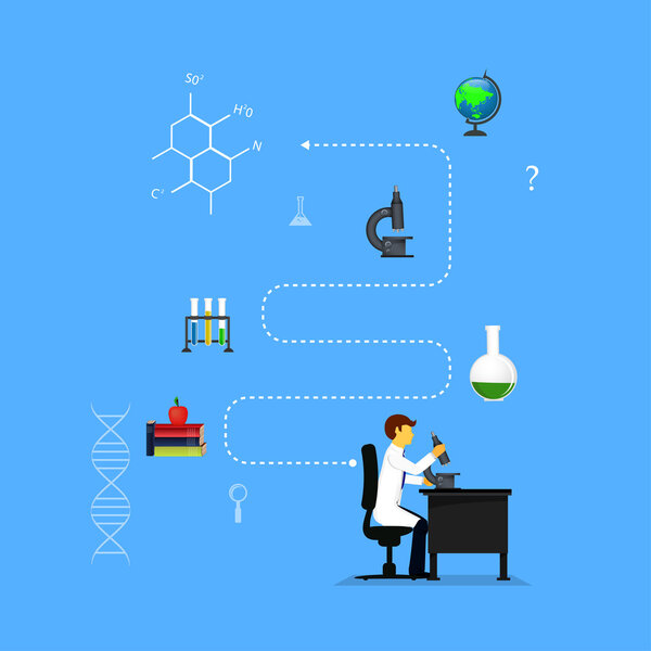 ученый в лабораторных исследованиях
