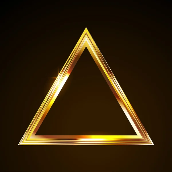 Triângulo dourado brilhante —  Vetores de Stock