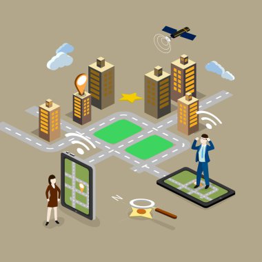 mobil navigasyon web Infographic.