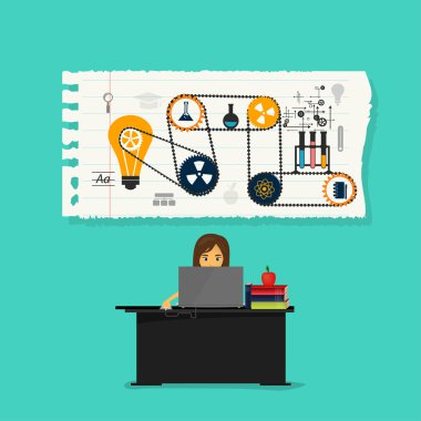 Evde çalışan bir kadın..