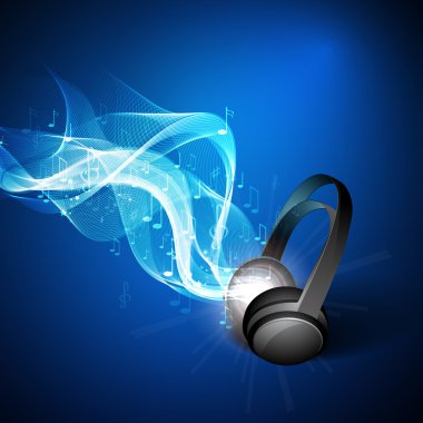 kulaklıklar ve müzik notlar