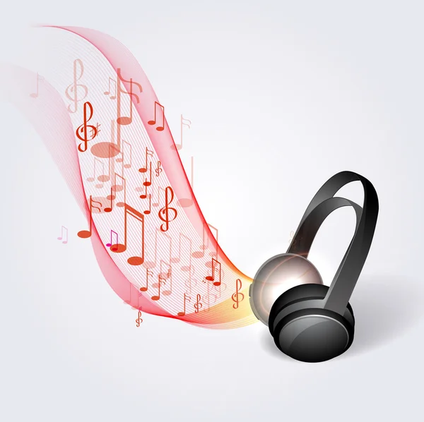 Headphones and music notes — Stock Vector