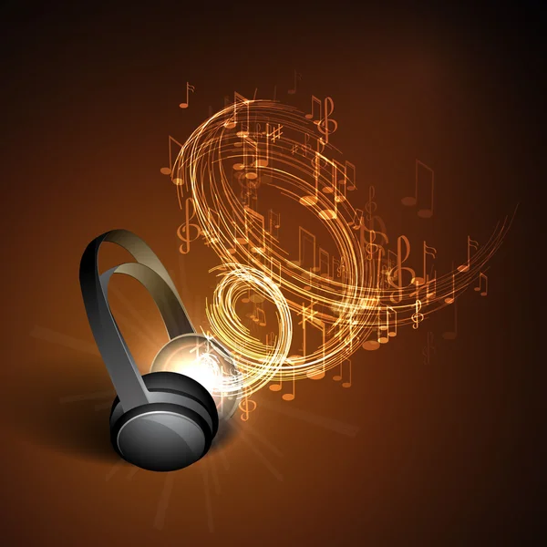 Headphones and music notes — Stock Vector