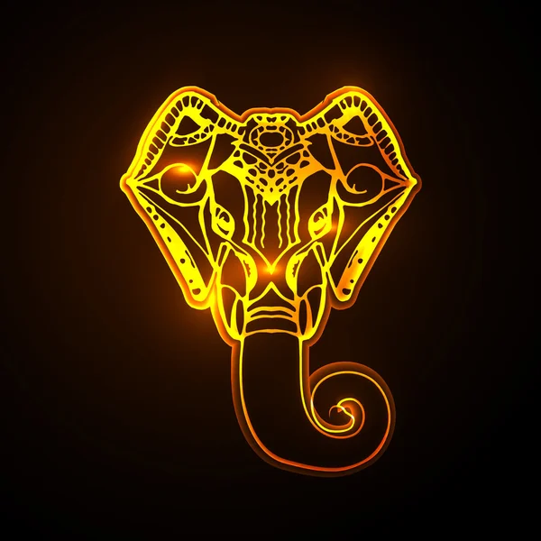 Hoofd Ganesha god — Stockvector