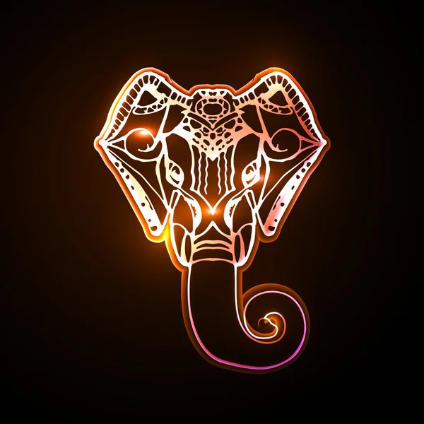 Cabeza Ganesha dios — Vector de stock