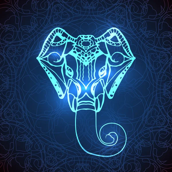 Cabeza Ganesha dios — Vector de stock