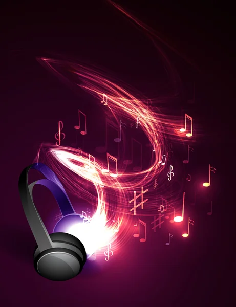 Headphones and music notes — Stock Vector