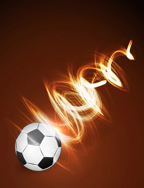 Futbol topu ateşe — Stok Vektör