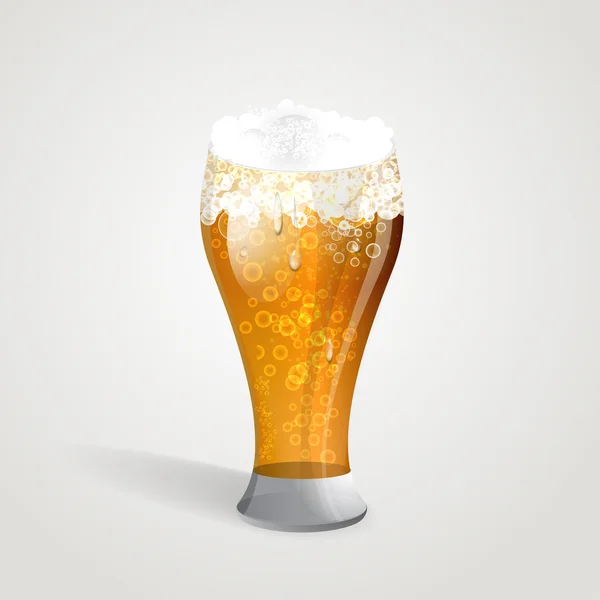 Copo de cerveja realista —  Vetores de Stock