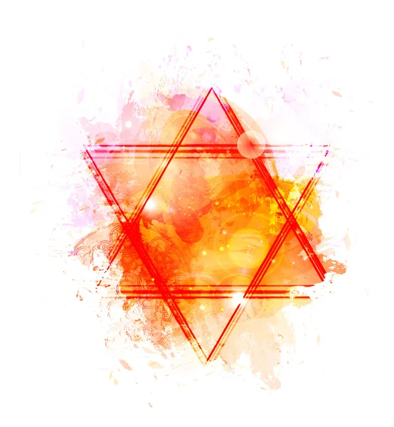 Pained star of David — Stock Vector