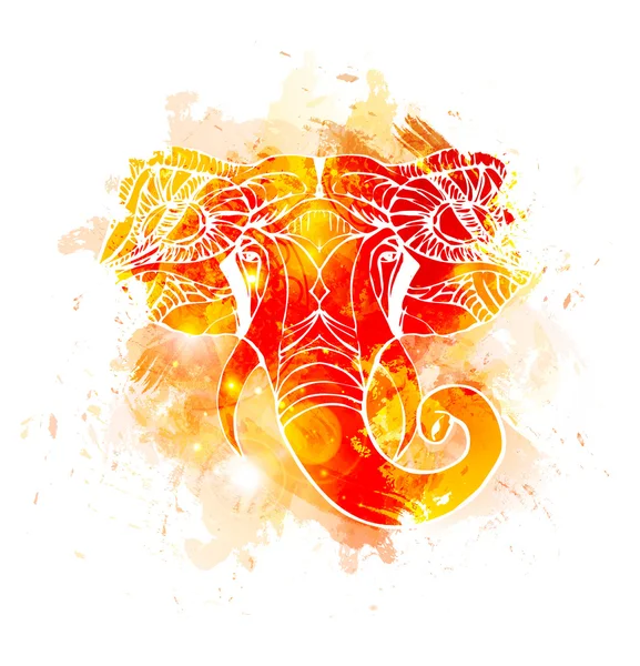 Cabeça de elefante - Ganesha — Vetor de Stock