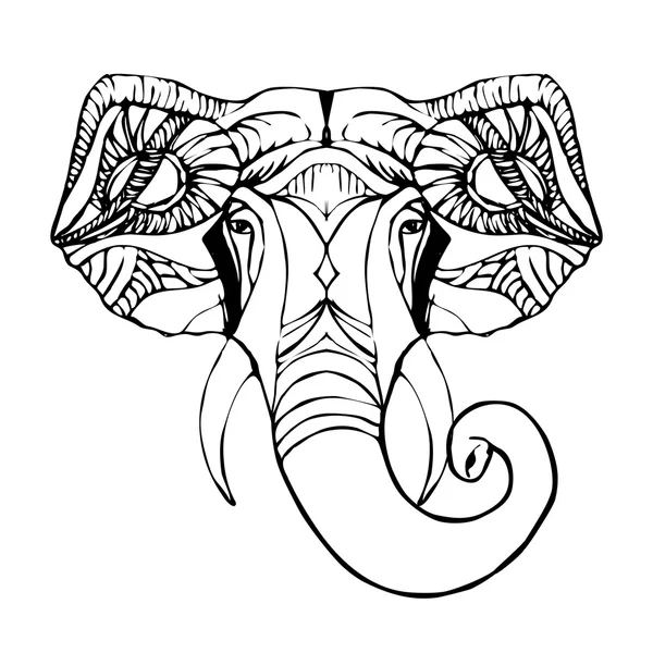 코끼리 머리-코끼리 — 스톡 벡터