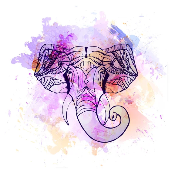 Cabeza de elefante - Ganesha — Vector de stock