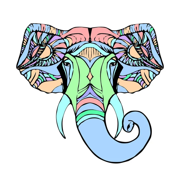 Cabeza de elefante - Ganesha — Vector de stock