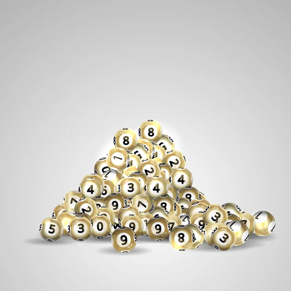 Golden lottery balls — Stock Vector