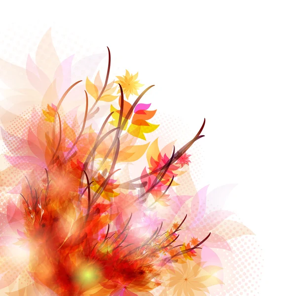 Follaje floral abstracto de otoño — Vector de stock