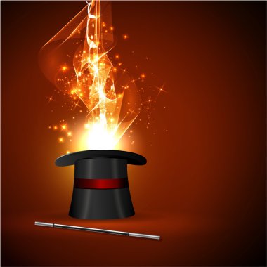 Wand and wizard hat. clipart