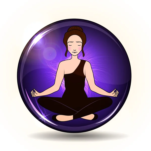 Aura en chakra, meditatie. — Stockvector