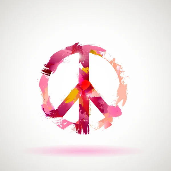 Vrede Hippie symbool. — Stockvector