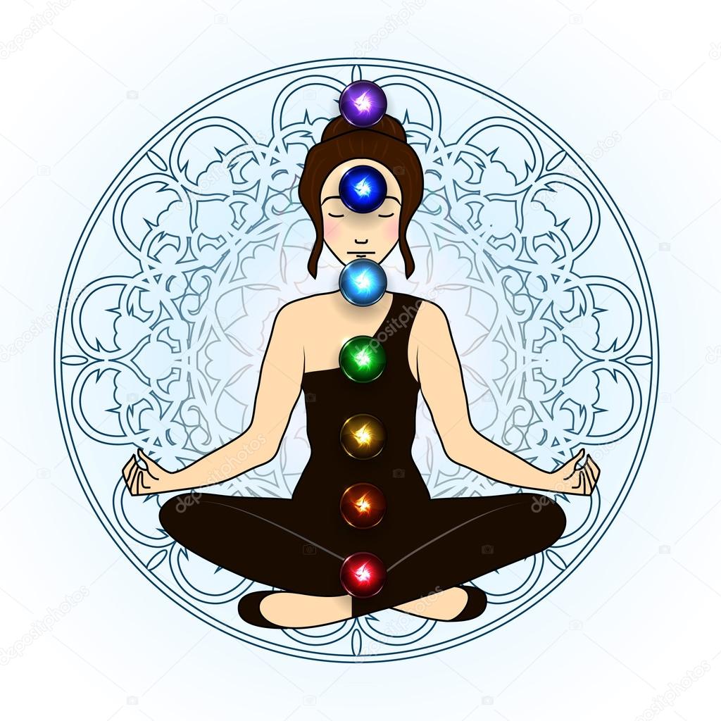 Aura and chakra, meditation. Stock Vector by ©ponomarenko 90990592