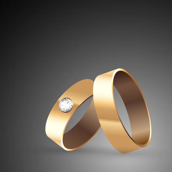 Concepto de boda, compromiso, dos anillos — Vector de stock