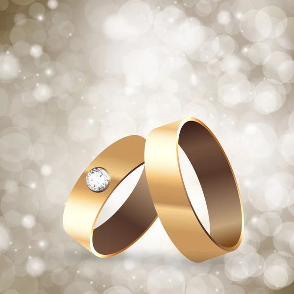 Conceito de casamento, noivado, dois anéis — Vetor de Stock