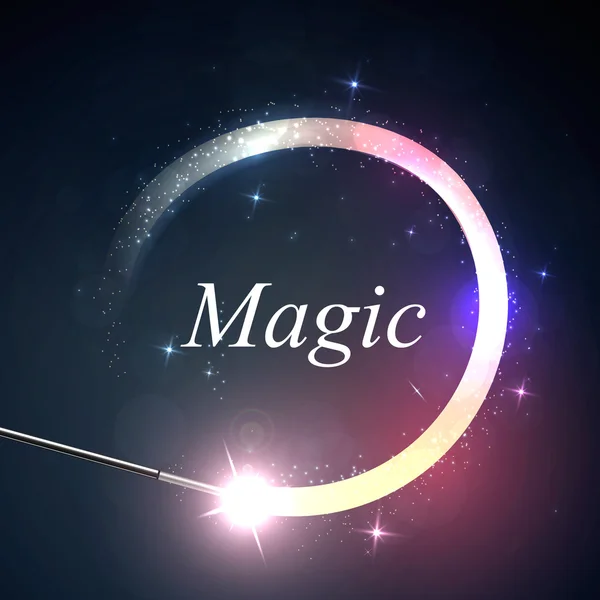 Magiskt skimmer med trollstav — Stock vektor