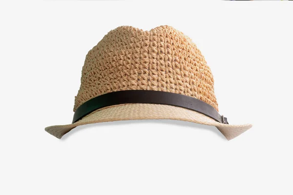 Chapeau Paille Vintage Fasion Pour Homme Isolé Sur Fond Blanc — Photo