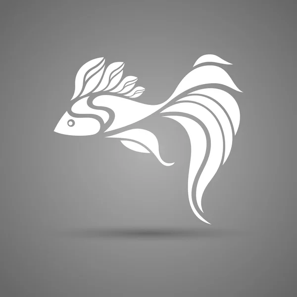 Vector Hermoso pescado blanco. Icono (Logotipo ) — Vector de stock